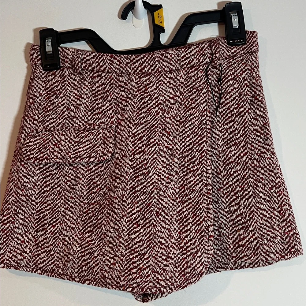 Zara Burgundy and White Knit Shorts